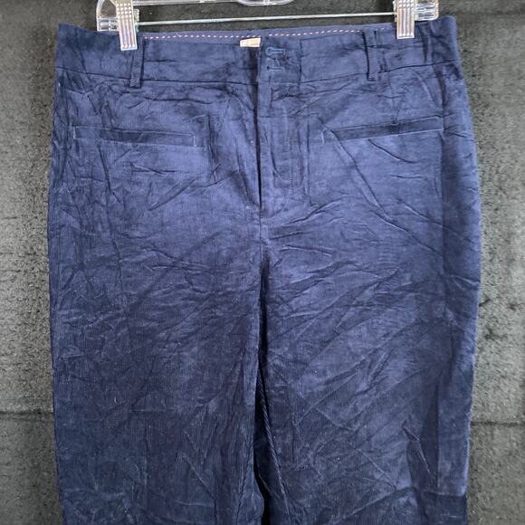 Anthropologie Womens Pants Blue Corduroy The Essential Slim Cropped Ankle 10 - Picture 2 of 12